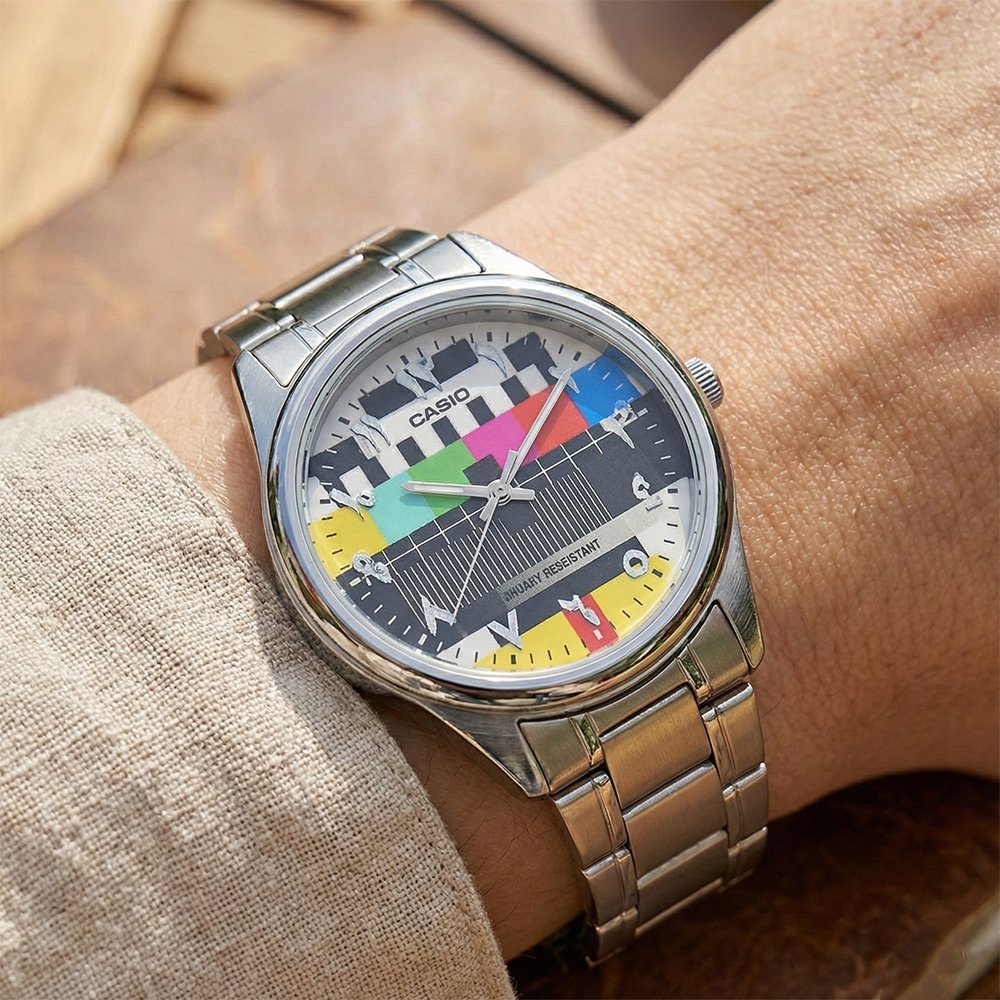 Casio Retro TV Color Bar Watch - Arabic Dial | ساعة كاسيو بتصميم شاشة التلفاز الكلاسيكية - أرقام عربية - Image 4