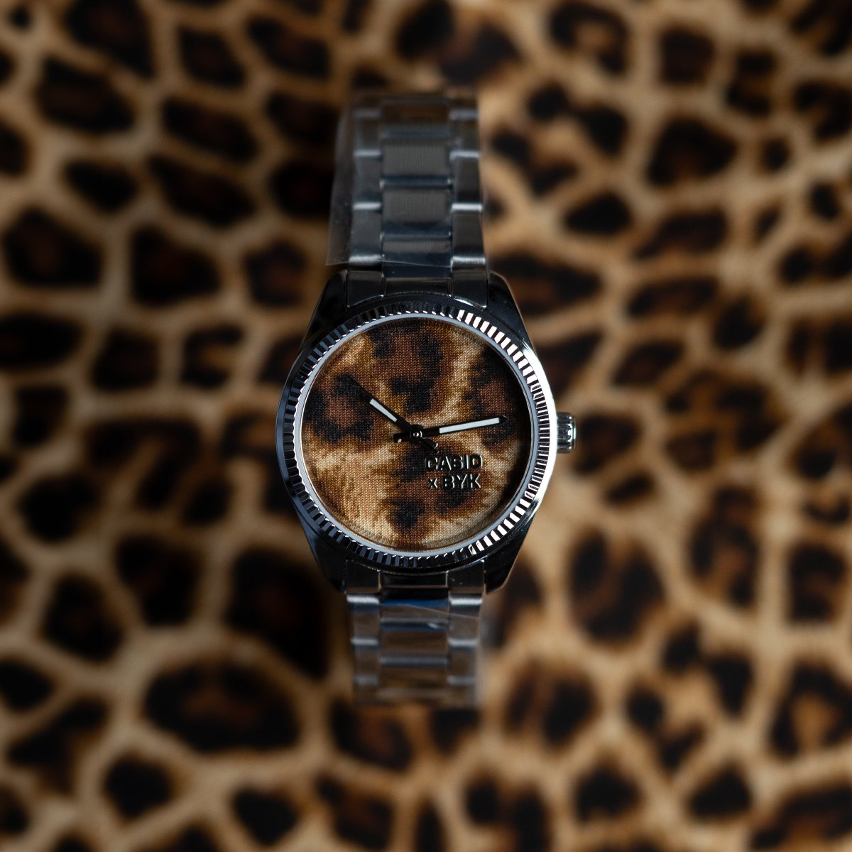 Leopard Silk Dial Women Casio Watch 30mm | ساعة كاسيو نسائية من الحريري ونقشة الفهد - مقاس 30 مم
