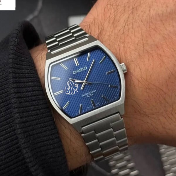Tonneau shape Casio Blue Dial
